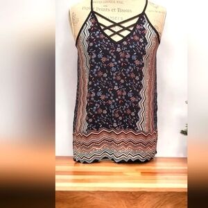 Monteau Los Angeles Tank Blouse with Die-cut Neckline